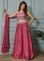 Art Silk Bright Pink Engagement Wear Sequins Work Lehenga Choli